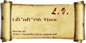Lénárth Vince névjegykártya